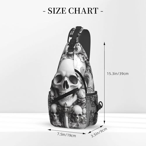 Image of Crossbody Bag Gothic Skull Sling Bag Backpack Chest Bags Shoulder Bag for Women Men
