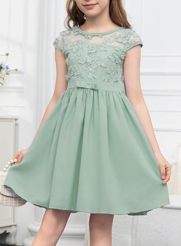 blibean Girls Elegant Lace Mesh Semi Formal Party Dress Size 6-15 Years4