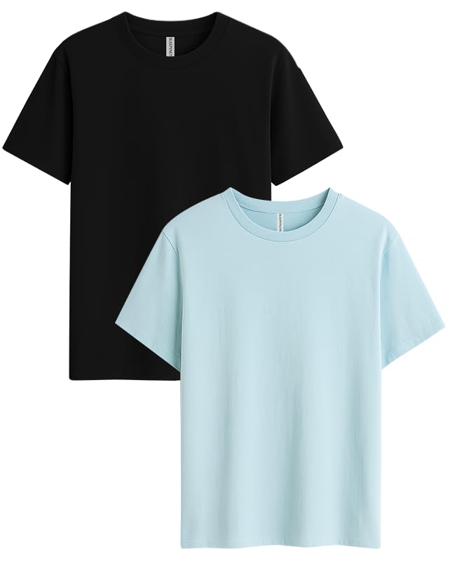 Image of Sleepynuts Women's S to 3XL Premium Half Sleeve Round Neck Plain Combed Cotton Tshirt Pack of 3 Loose Fit T-Shirts Combo