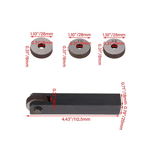 Cnbtr 0.5Mm 1.5Mm 2Mm Pitch Single Wheel With 1.0Mm Pitch Straight Linear Knurling Tool Set Of 7 #TOP5