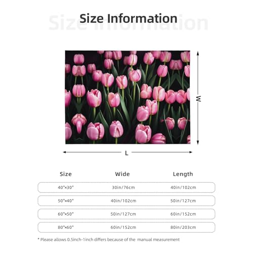 Couverture en flanelle douce rose et tulipes, le cadeau naissance idéal - 8