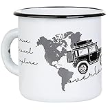 DRIVE TRAVEL EXPLORE: Mit dem coolen Offroad Motiv mit Overlander wirst du zum Trendsetter. Oder verschenke die Tasse doch an einen Offroad Fan, das Geschenk ist garantiert ein Hit!
