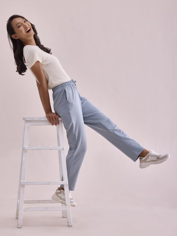 Image of GO COLORS Solid Ultra Warm Casual Pant for Women | Mid Rise, Warm tech