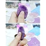 Thumb Worry Stones for Anxiety Healing Crystals Set 2PCS Natural Amethyst Rose Quartz Crystal Hand Carved Pocket Palm Stone Gemstones Reiki Meditation Witchy Spiritual Stress Relief Gifts for Women - Image 3