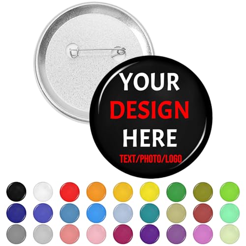 Custom Pins Bulk Design Your Own Text Name Photo Logo Personalized Black Pinback Buttons Custom Gag Funny Gifts 2 inch