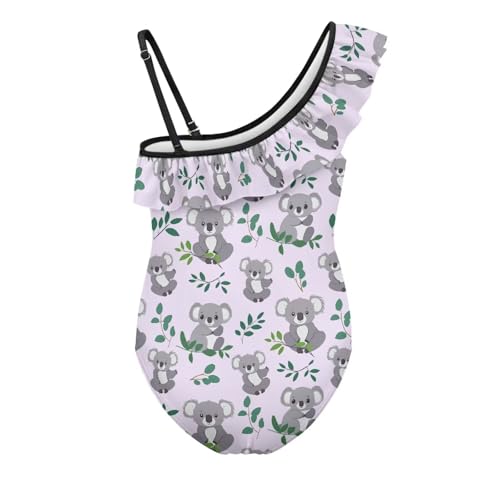 Ruffle Halter One-Piece Swimsuit for Toddlers Teens Girls Elastic Adjustable Easy On/Off2