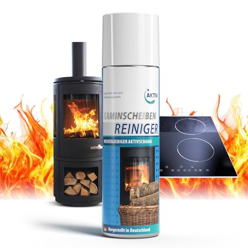 Aktiv Kaminscheibenreiniger extra stark - Kaminglasreiniger Schaum Spray...