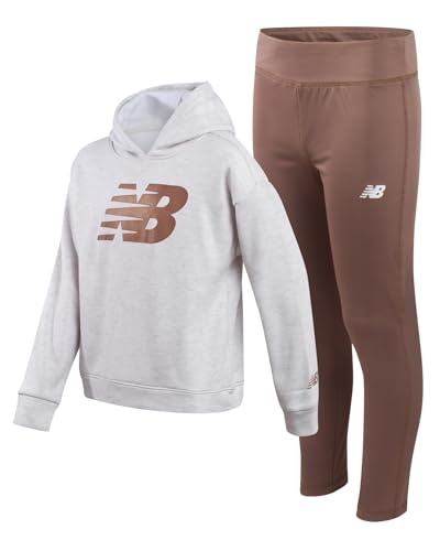 New Balance Girls 2 Piece Pullover Hoodie & Athletic Leggings Outfit 7-12