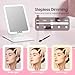 Benbilry Foldable Travel Makeup Mirror with Lights and 20X Magnification, Rechargeable Tabletop LED Vanity Mirror with Adjustable Stand, 3-Colored Dimmable Lighting, Portable Cosmetic Mirror, White