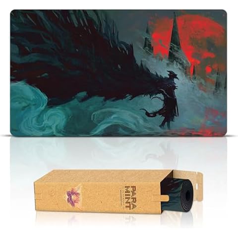 Paramint The Raven's Nightmare (Stitched) - MTG Playmat by Anato Finnstark, Bloodborne - Compatible with Magic The Gathering Playmat - Play MTG, YuGiOh, TCG - Original Play Mat Art Designs Cover