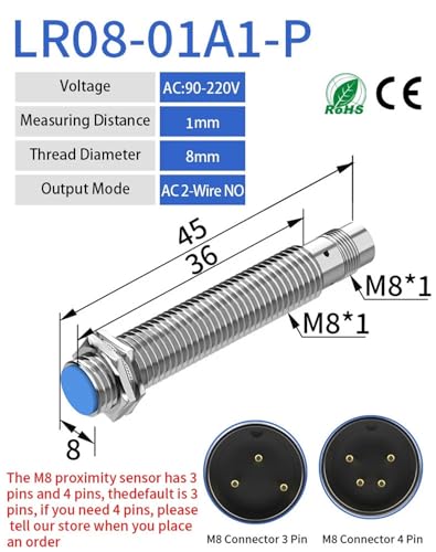 Détecteur inductif M8 encastrable haute précision avec détection stable 1mm - 2