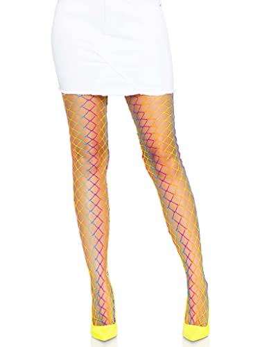 LEG AVENUE Damen Ombre Regenbogen gewebte Netzstrumpfhose Strumpfhose,...