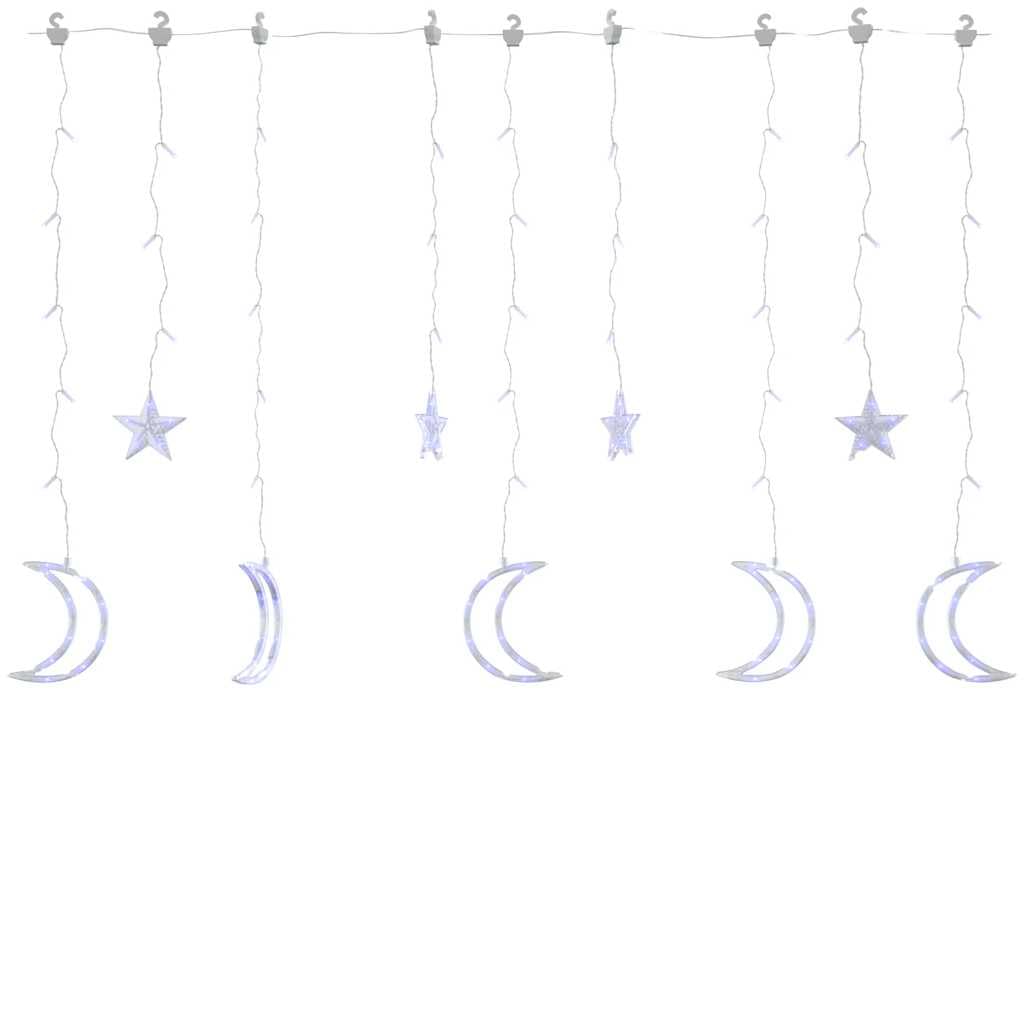 Star and Moon - Guirnalda de luces con mando a distancia, 345 LED, color azul
