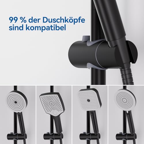 Auralum Duschstange 70cm, Edelstahl Brausestange mit Duschhalterung, Höhenverstellbare und um 360° drehbare Duschkopfhalterung… – Ansicht 4