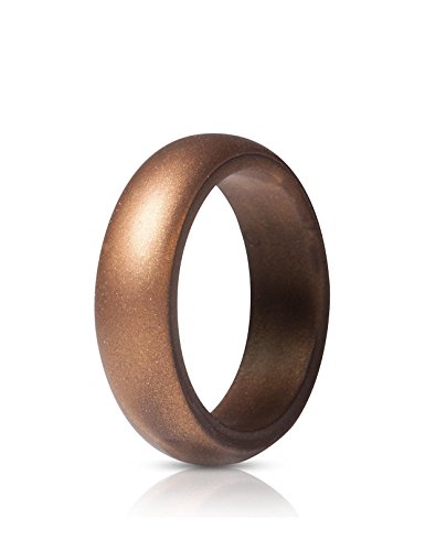 Unisex Silicone Ring Brand (Bronze, 7)