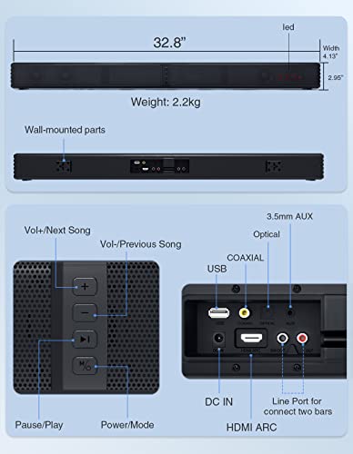 Puxinat 2 In 1 Separable Sound Bar For Smart Tv thumb #7