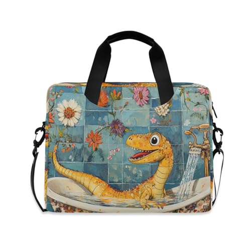 Housse ordinateur 15.6 pouces avec bandoulière et motif dinosaure