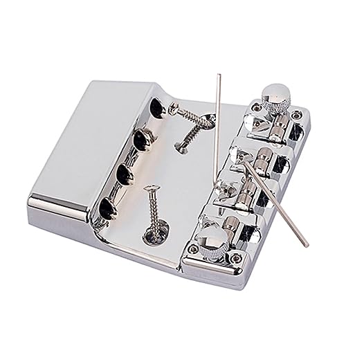 Abaodam Replacement Bass Bridge for 4 String Bass Metal Saddle Bridge Strain Plate Enhance