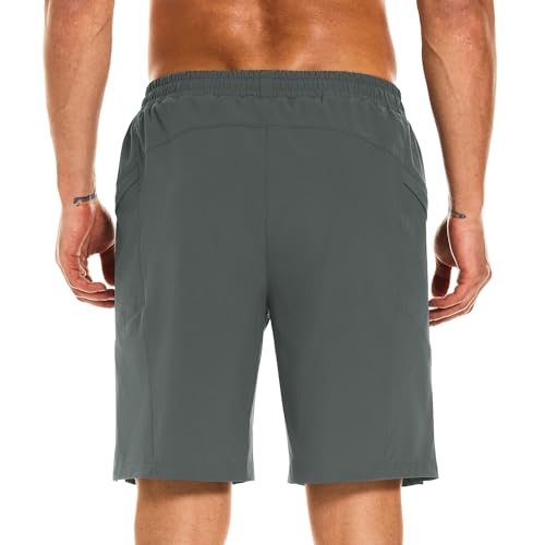 HODOSPORTS Mens Swim Trunks No Mesh Liner Mens Board Shorts 9 Inch Quick-Dry Bathing Suits with Zipper Pockets3