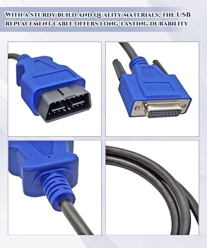 Image of 16 Pin OBD2 Cable Adapter Fits for Nexiq USB Link 2 & Nexiq USB Link 3 Fits for J1962 Vehicles Ford GM Dodge Mack Isuzu Hino ETC.
