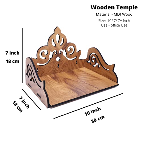 Image of Pooja Mandir for Home - Wooden Temple for Home Shop Office, Puja Mandir Pooja Stand for Home Wall Mounted
