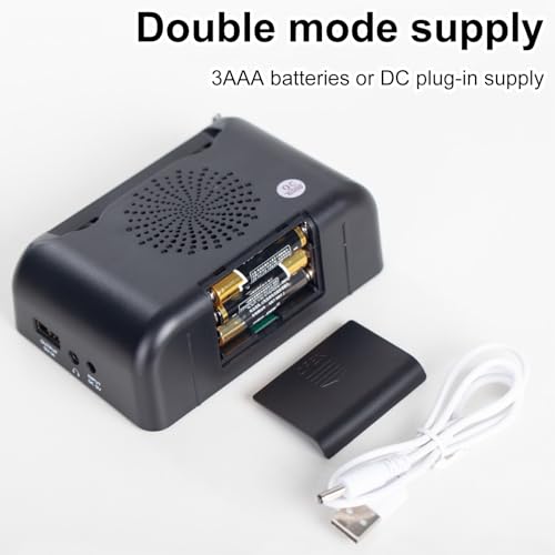 Reloj Despertador con Radio para Dormitorio - Radio para Hogar | Reloj Despertador Multifuncional con FM para Adultos Niños Habitación Mesilla Noche Casa - imagen 4