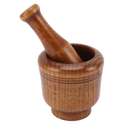 Garlic Grinder Bowl Jujube Wood Herb Crushing Bowl Multipurpose Spice Mixing Grinder for Household Restaurant