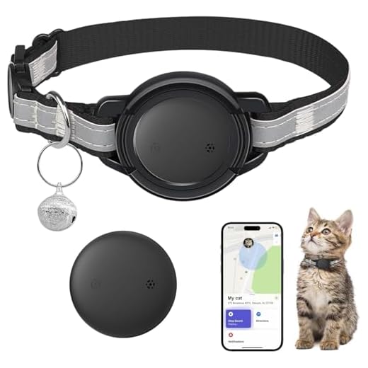 JIARUI GPS Tracker für Katzen, Mini SmartTag Tracker Ohne ABO für Katze Ohne ABO, Tracking Standort von Haustieren(nur IOS), Reflektierendes Katze Halsbänder(1 Pack)