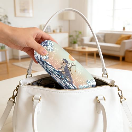 Image of Glasses Case Hard Shell,Portable Protective Eyeglasses Case, Eyeglass Holder Box with Cleaning Cloth,for Women Men