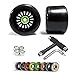 TYQY Ruedas de Monopatín de 80 mm con Cojinetes,Ruedas Todo Terreno,para Monopatín de Crucero Longboard/Ruedas de Patineta Doble (Juego de 4),Negro