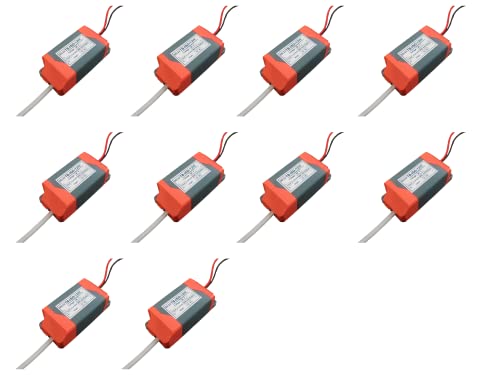 Image of TECHNOBEAM 12W driver, BIS certified Isolated driver 36V-300 mA with Red & Black wire at output for cob light, spot light, Zoom Light, Track Light, Garden Light (Pack of 10)