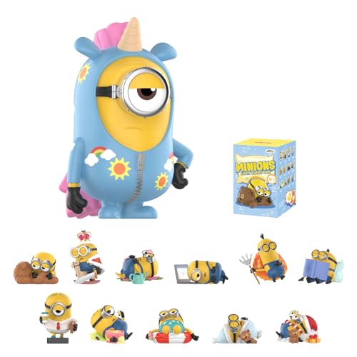POP MART Minions Lazy Every Day Series Figures, Blind Box Figures, Random Design Action Figures Collectible Toys Home Decorations, Holiday Birthday Gifts, Single Box