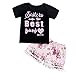 Produktbild 2pcs Zwillinge Schwestern machen das BEST Friends Print T-Shirt + Floral Cotton Ball Shorts (Color : Big sister, Size : 130)