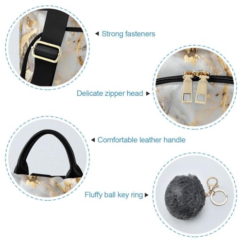 Image of ALAZA White Gold Marble Trips Hiking Camping Rucksack Pack for Women