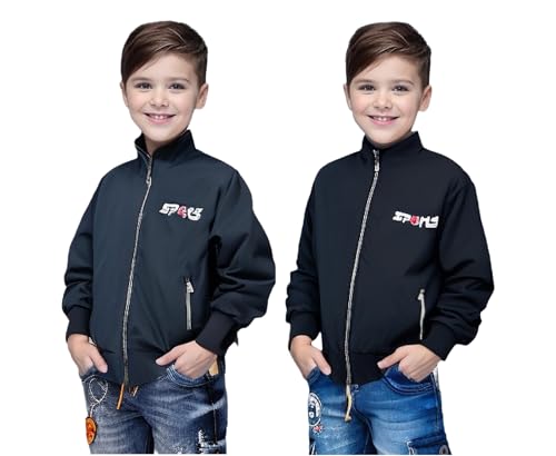 Image of HRKK Kids Windcheaters Solid Polyester Blend Jackets for Boys and Girls |
