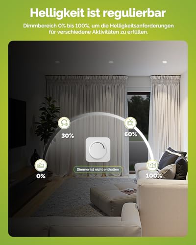 Fondiiz 20er Set LED Einbaustrahler 230V Dimmbar, LED Spots 68mm Lochmaß, 5W Deckenspots Flach Warmweiß 2700K Neutralweiß 4000K Kaltweiß 6000K, IP44 Spots Deckenleuchte für Badezimmer Küche, Weiß