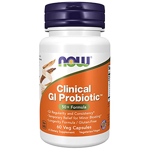 NOW Supplements, Clinical GI Probiotic™, 50+ Formula, Strain Verified, 60 Veg Capsules