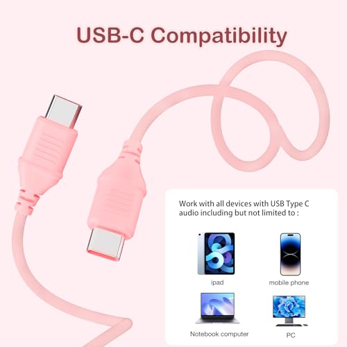 yoygerty Upgrade USB Type C On-Ear Kids Headphone for School-Light Pink - image 5