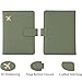 Melsbrinna Premium Leather Passport Holder Covers Case, Waterproof Rfid Blocking Travel Wallet Passport Holder with Pen Holder, Cute Passport Book for Women/Men (Simplicity, AE-Moss green)