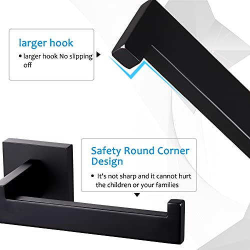 Kokosiri 2-Piece Bath Accessories Set Bathroom Hardware Set, Towel Ring, Toilet Paper Holder, Stainless Steel, Wall Mounted, Matte Black,B09S2-Bk #TOP4