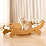 FUNACAY Cat Scratch Pad with Replacement Scratching Felt, Large Cat Scratcher Bed Hammock Lounge for Scratching Pad, Protects Furniture, Kittens Gifts