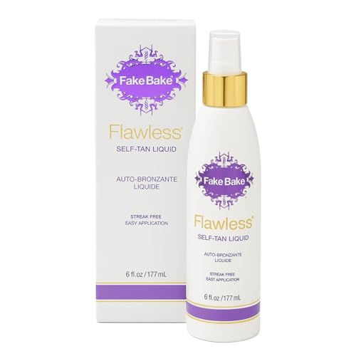 Fake Bake Flawless Self-Tanning Liquid Streak-Free, Long-Lasting Natural Glow For All Skin Tones -...