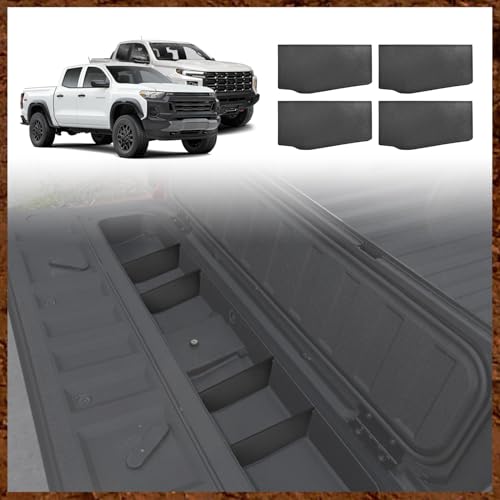 Muslogy for 2023+ Colorado & Canyon Tailgate Organizer Storage Divider 4PCS Black ABS Material Compatible with Chevy Colorado/GMC Canyon StowFlex Tailgate Accessories 2023 2024 2025