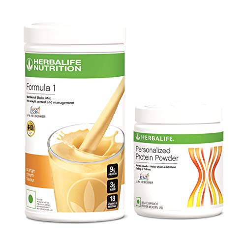Herbalife formula 1 Shake - 500g (Orange Cream) with Personalized Protein Powder - 200g
