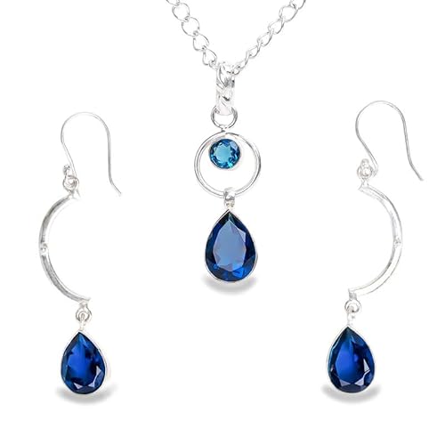 EVERLING JEWELS 925 Sterling Silver Teardrop Pendant Necklace & Dangle