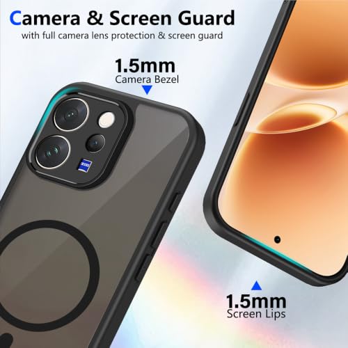 Image of Case for Vivo V70 5G Back Cover, for Vivo V70 Elite 5G Back Cover Matte PC Back + TPU Bumper Shockproof Magnetic Mobile Case Cover (Vivo V70 5G)