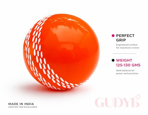 Image of T-20 Synthetic Cricket Ball Match Practice Training | Practice Cricket Ball | Wind Balls | Swing Ball | Indoor & Outdoor Street & Beach Cricket (Orange, Pack of 2)