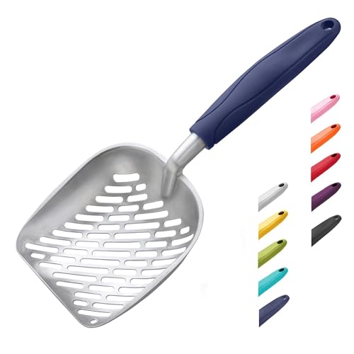 WePet Cat Litter Scoop, Aluminum Alloy Sifter, Kitty Metal Scooper, Deep Shovel with Diagonal...