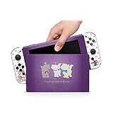 ZOOMHITSKINS Cute Cat Purple Kitty White High Quality 3M Vinyl Decal Sticker Wrap, Nintendo Switch Compatible, Made in the USA