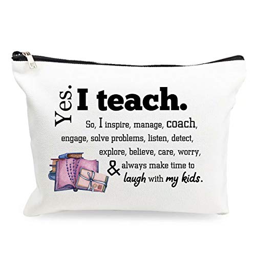 Teacher Appreciation Gifts Teacher Gifts Best Teacher Ever Teacher Gifts for Women Teacher Makeup Cosmetic Bag Pencil Pouch for Women Nursery Preschool High School
